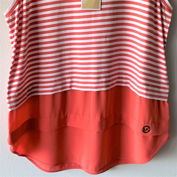 Michael Kors Coral Beach Striped Sleeveless Top S - Picture 3 of 7